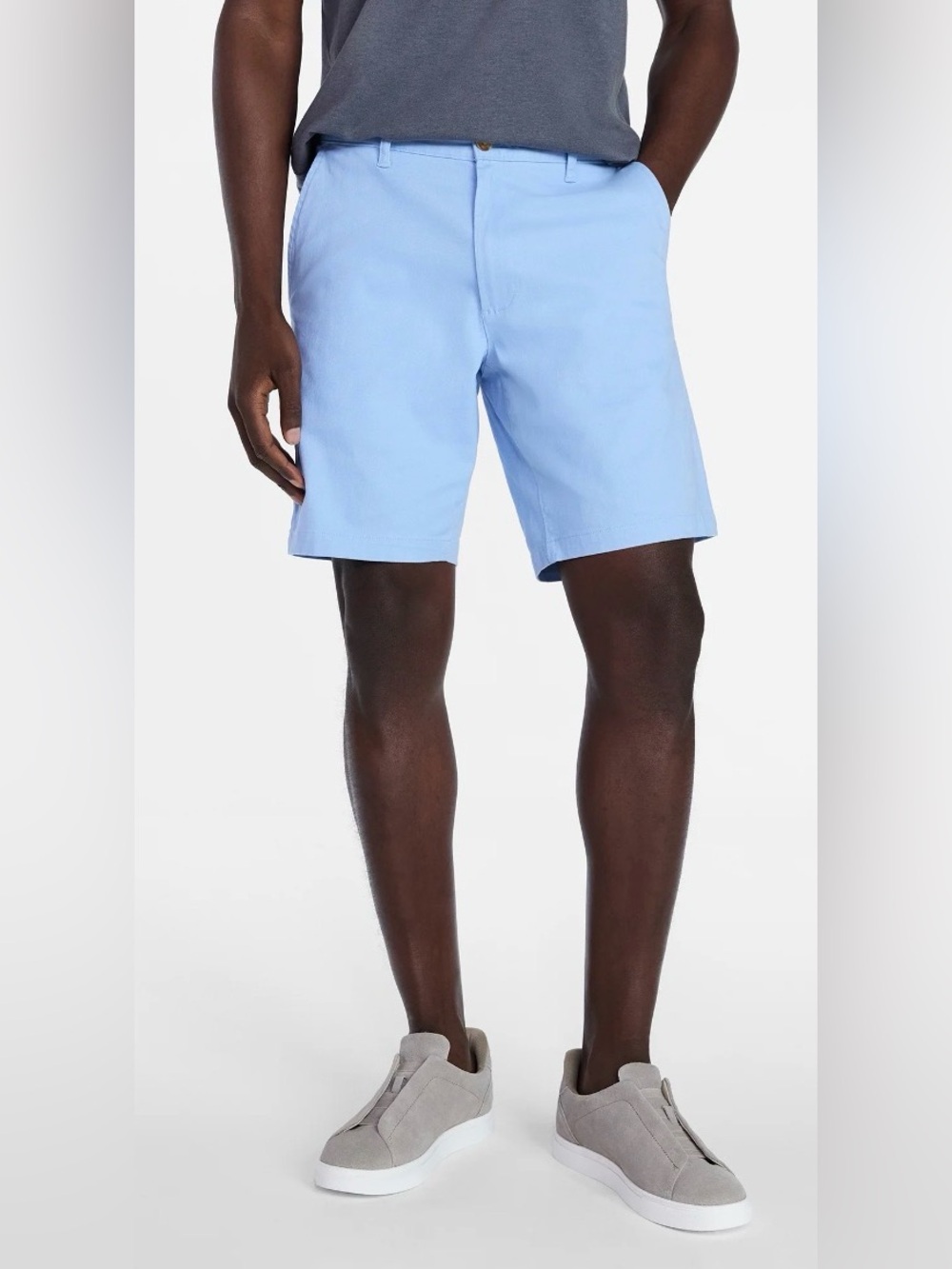 George Men’s Modern Fit Flat Front Blooming Blue Shorts Size 44 7” Inseam New